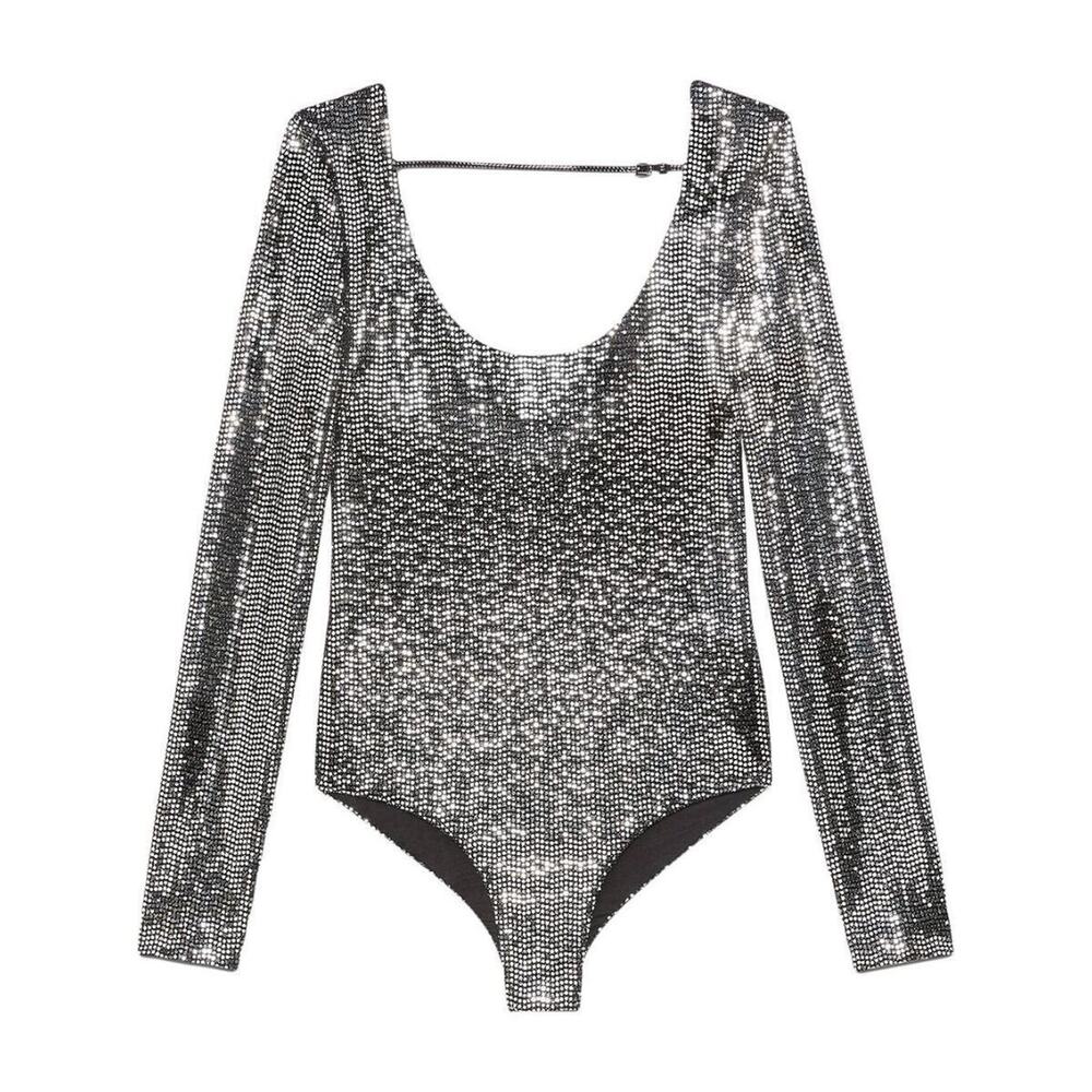 Gucci Metallic Effect Women's Bodysuit XXS 621149 Made in Italy NWT $1850